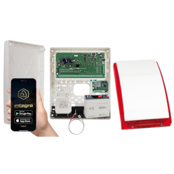 ZESTAW ALARMOWY SATEL INTEGRA 256 PLUS + OPU-3P + AWT800 + 17Ah + INT-GSM LTE + SYRENA SP-4001R